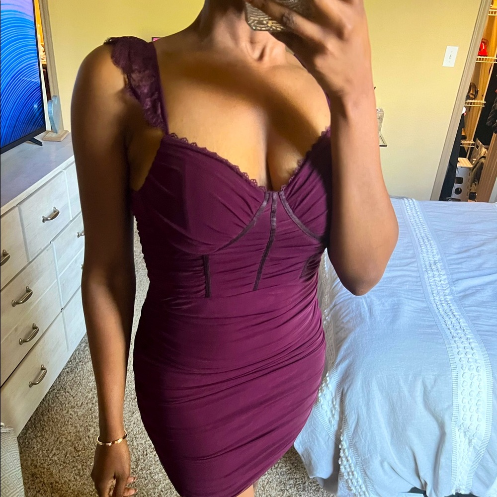 Purple Lace Bodycon Dress